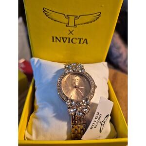 Invicta Gold Jeweled crystal  "Wildflower" Women's Watch